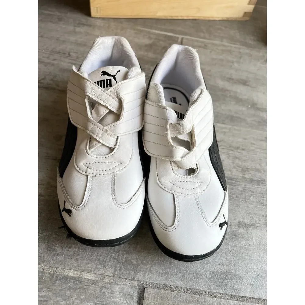 PUMA Boys Girls Little Kids White Black Easy Slip On Casual Shoes Sneakers 13
